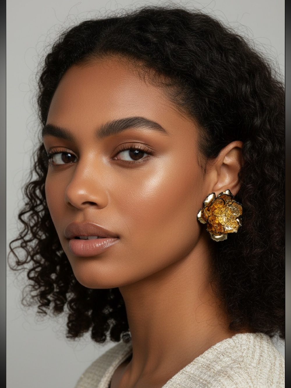 Golden Flower Earrings.